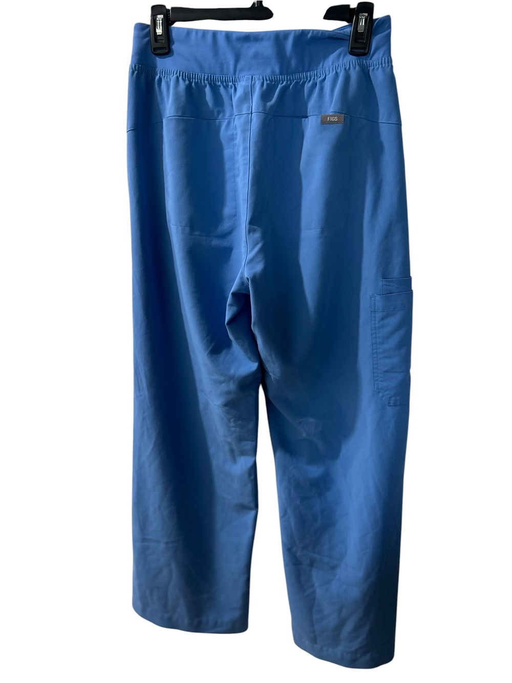 FIGS Straight-Leg Drawstring Scrub Pants in Blue with Contrast Drawcord - Picture 3 of 3